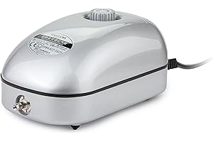 Hailea Regelbare Luftpumpe ACO9601 – 192 l/h, 1 4-mm-Ausgang, schwarz, 11x8x18 cm, 10-455-400