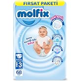 Molfix Bebek Bezi 3 Beden Midi Fırsat Paketi 4-9 kg 68 Adet