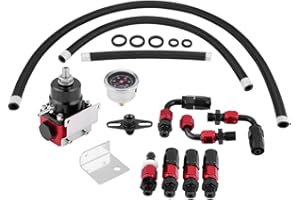 Gorgeri Kit de régulateur de pression d'essence réglable universel, jauge d'huile 0-100psi AN 6