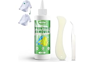 AllisWay Flockentferner Beflockung Textilien, Flockentferner, Kleberentferner, Druckecke Flexentferner, Einfache und effiziente Methode zum Entfernen alter Drucke und Druckfehler aus Textilien