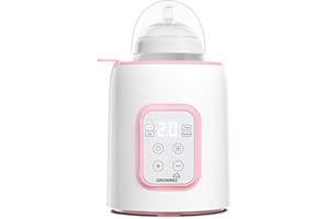 GROWNSY Scaldabiberon, Sterilizzatore Biberon 8 in 1 lcd Controllo Accurato Della Temperatura Per Latte Materno,Riscaldatore Di Alimenti Per Bambini Veloce e Scongelamento Scalda Senza Bpa Con Display