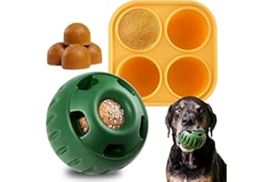 WDKXCN Schleckball Für Hunde,Kauspielzeug Hund mit 1 Tablett,Spielzeug für Hunde Wiederverwendbares,Interaktives Hundespielzeug Hunde Ängste Lindern,Hundefutterspender Befüllbares(1 Set)
