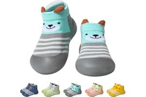 EDOTON Zapatos para Gatear Zapatillas para Caminar Bebés Niñas Zapatos Calcetines Zapatillas de Suela Blanda Antideslizantes Zapatos de Suelo para Bebés Niñas y Niños