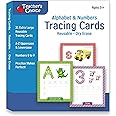 Alphabet & Number Tracing Cards, Reusable, Dry Erase, Upper & Lower Case, 31 Large Reusable Cards, Repetitive Tracing Alphabet and Number Cards, Improve Writing Skills
