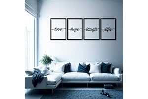 DIGIDU | Cuadro 4 Paneles, Decoracion Hogar, Cuadros Decoracion Salon Modernos, Cuadro Habitacion, Decoracion Pared (4 Paneles, Love)