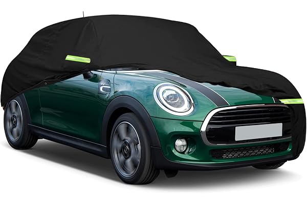 Housse de Protection Voiture Remplace pour Mini Cooper 3 Doors 2000-2022, Tous Temps Étanche Bâche Voiture avec Porte Zippée et Sangle Coupe Vent