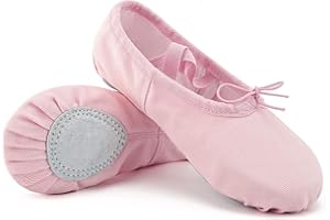 flintronic Chaussure de Ballet Danse, Chaussure Ballet Ballerine, Gymnastique Yoga Ballet Chaussons, Cuir Semelle Fendue Chaussons de Ballet pour Enfants Filles Femmes