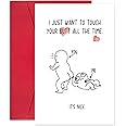Ogeby Funny Valentines Day Card Gifts for Boyfriend Girlfriend, Naughty Valentines Day Gifts for Husband Wife, Cute Anniversary Card for Him Her, Touch My Butt Love Card