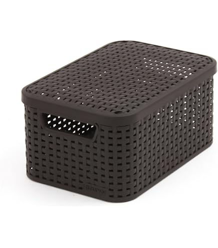 Curver Boîte de rangement Style avec couvercle 3 pcs L Marron 240651