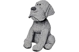 Riva Paoletti Herringbone Dog Doorstop - Grey - Heavyweight Sand Filling - Polyester and Acrylic - 17 x 18 x 30cm (7" x 7" x 12" inches) - Designed in the UK