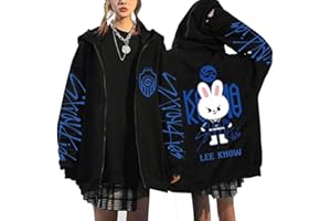 XYYYHTL Straykids Hoodie Women Hooded Sweatshirts Stray Kids ATE Casual E-Girl 90s Oversized Jacket Harajuku Streetwear Top BangChan Lee Know Changbin Hyunjin Han Felix Seungmin I.N