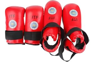 GINGPAI BOXING GINGPAI ITF Karate Set 2 en 1, Karate Sparring Guantes & Kicks Sparring Shoes/Footgear