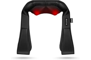 VOYOR-HEALTH Masajeador de Cuello y Hombros Masajeador Cervical Shiatsu eléctrico para hombros, espalda, cuello y alivio del dolor muscular de uso en el hogar y la oficina (Negro Oscuro)