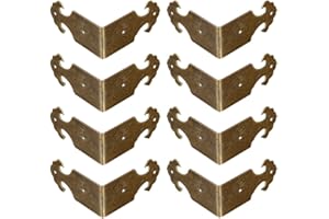 Tiazza 8Pcs Right Angle Brass Box Corner Protector Corner Braces Hardware Desk Edge Guards Wood Jewelry Box Photo Frame Accessories