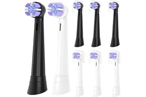 YMPBO 8 pezzi Testine Spazzolino Elettrico compatibili con Oral B iO 10 9 8 7 6 5 4 3 Serie Spazzolino Elettrico, Nero+Bianco