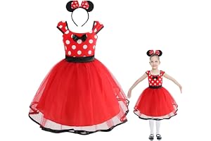 Home Smart Princess Red Dress for Baby Girl Polka Dots Fancy Dress for Cosplay Birthday Party and More