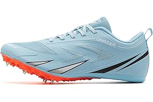 LEOCI Track and Field Running Spike Shoe Mesh Breathable Lightweight Durable Sneakers Athletics Shoes