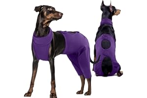 Kuoser Dog Surgery Recovery Suit,dog post surgery body suit,Comfortable Cone alternative,Prevent Licking Dog Onesies Pet Surgery Recovery Suit for after surgery Male and Female