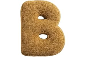 Fouriding Plüsch-Buchstaben-Wurfkissen, 26 englische Alphabet-Überwurfkissen für Kinderzimmer, Wohnzimmer, Sofa, Couch, dekorative Kissen, Auto-Dekorationskissen (B)