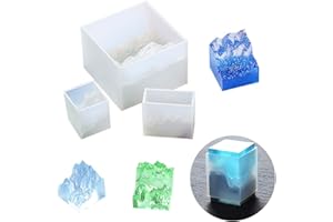 FineInno 3 Pièces Moules Résine époxy Moules Silicone Moulage Montagne Moules Casting Molds pour DIY Micro Paysage Décoration Artisanat (3 Pièces Moules)