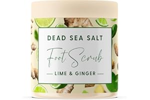 CalmGenix Lime & Ginger Foot Scrub with Dead Sea Foot Salts for Foot Spa | Exfoliator for Hard Skin, Cracked Heel | Natural Foot moisturiser Pedicure | 460g Foot Exfoliator Scrub Tub