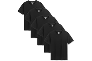 THE ESSENTIALS WARDROBE Mens T-Shirt 5 Pack Multicoloured Short Sleeve Shirts for Mens Tee Crew Neck Cotton Shirts - Lightweight and Comfortable - Size S-4XL