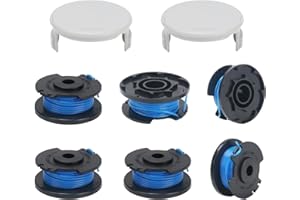 COEWUR 6 Pezzi Bobina a Filo Tagliabordi per Ryobi One + 18V 24V 40V 1.6 mm & 3.4m Bobina Filo con 2 Copertura Bobina Ricambio Decespugliatore per Tagliabordi