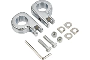 TCMT Chrome Pieds chevilles Repose-pieds de montage P-clamp Footpeg Ensemble de Repose-pieds pour Harley-Davidson 1 1/10,2 cm (32 mm) Highway Barres