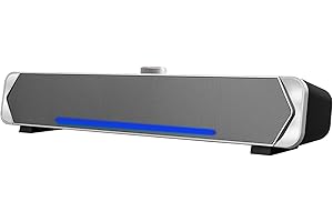HEANTTV Computerlautsprecher für Desktop-Monitore, Bluetooth-Lautsprecher für PC, Soundbar Bluetooth 5.3 mit Kabel und USB-Stromversorgung, Soundbar für PC, Laptops, Smartphones