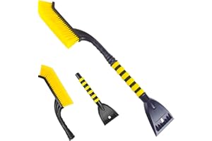 Okuleya Grattoir à Glace Voiture avec Balai - Handy Fouet Voiture et Grattoir 2 en 1 pour Voitures, Camions et VUS, Grattoir à Vitres de Voiture