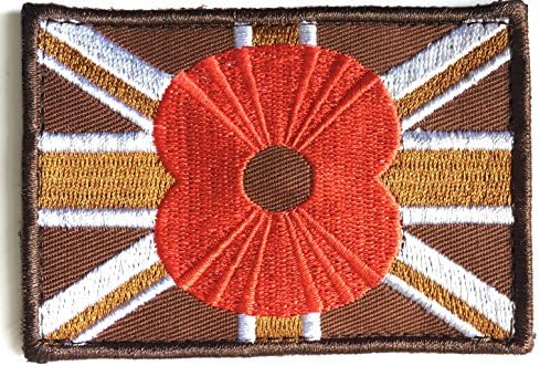 Large desert Union Jack woven embroided patch male and female parts