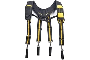 Dekaim Bretelle per Cintura per Attrezzi, Bretelle da Lavoro per impieghi gravosi Bretelle per Cintura per Attrezzi/Slot per Matita per Telefono Elettricista Sospensione per Lavoro