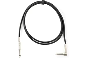 MUSIC STORE Instrumentenkabel 1.5m, S zu A, Patchkabel, Schwarz, Klinke Mono zu Winkelklinke, 6.0mm², PVC-Mantel