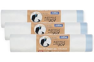 Rotho Paso Juego de bolsas de basura 3 rollos de 15 para Paso 40l, Plástico (PP reciclado), blanco, 3 x 15 Stück (40.0 x 30.0 x 16.6 cm)
