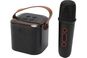Karaokemaskin med 1 Trådlös Mikrofon, Bärbar Bluetooth Karaoke-högtalare med RGB-ljus och Mikrofonmikrofon för Barn Vuxna, Bästa Presenter
