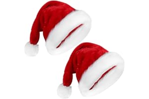 Aututer Weihnachtsmütze Nikolausmütze Plüschkante Weihnachtsmann Mütze Erwachsene und Kinder Klassischer Samt Bequeme Weihnachtsmützen Eignen Sich für Weihnachten Partys und Feiertage