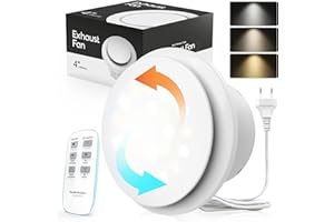 SBONNI Aspiratore Bagno 100mm, Potente Aspiratore Cucina con Telecomando, 2 Direzioni, 2 Velocità e LED, Ventola Aspirazione Efficiente dal Punto di Vista Energetico per Bagno Cucina WC Garage