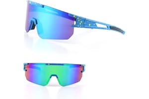 WDJLNZB Lunettes de Soleil de Sport pour Homme et Femme, Lunette de Cyclisme Polarisées, Lunette Velo Route, Lunette Sport Homme Femme, pour la Course à Pied, la Pêche, les Sports de Plein Air