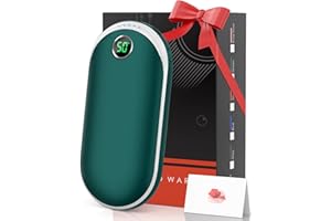 Chauffe-Main Rechargeable, 10000mAh Powerbank Chaufferette Main Reutilisable avec Affichage LED Trois Températures Réglables Chaufferette de Poche pour Golf, Randonnée, Camping, Raynaud