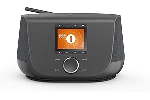 Hama Internetradio mit Digitalradio-Empfang, 2-Wege-Lautsprecher & Handy-Ladefunktion (Smart Radio mit WLAN/DAB/DAB+/FM, Bluetooth/Spotify Streaming, Stationstasten, Radio-Wecker, App) Internet Radio