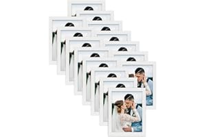 HORLIMER Juego de 15 Marcos de Fotos 15x20 Clásicos de Madera en Color Blanco, Marco Fotos Multiple Puede Colocar de Manera Vertical u Horizontal en la Mesa o Colgarse en la Pared