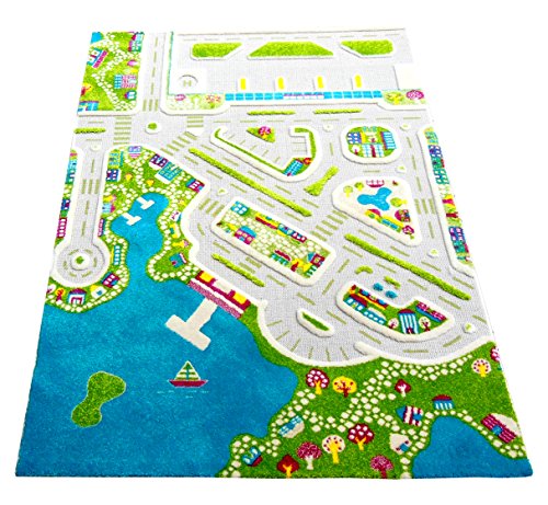 Little-Helper-IVI-Tapis-Epais-de-Jeu-pour-Enfants-en-3D-Design-Ville-Miniature-Colore-avec-AroportRoutes-en-3-Dimensions-Multicolore-150-x-220-cm