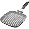 MasterClass Non-Stick Induction-Safe Griddle Pan with Folding Handle, 24 cm (9.5”), Black