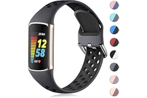 CeMiKa Cinturino Silicone Compatibile con Cinturino Fitbit Charge 5/Cinturino Fitbit Charge 6, Fasce Sportive Impermeabile Morbide Traspiranti per Cinturino Charge 5/Cinturino Charge 6, Piccolo Largo