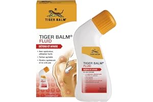 TIGER BALM Baume du Tigre Fluide - Détend et Apaise - Crème Pour Massages sur la Nuque ou dans le Dos - Parfum Menthol, Camphre et Huile Essentielle d'Eucalyptus - Pénètre Rapidement et Sans Coller - 90 ml