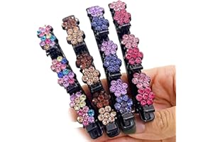 Ailovone Haarspange mit Kristallblume Strass Haarspange Vintage Entenschnabel-Clip Geflochtene Haarspange Elegante Haarspangen Schmetterling Haarspangen Haarschmuck für Frauen (Z2-4PCS)