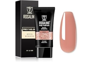ROSALIND Extensión Poligel para Uñas 60ml Melón UV LED Rápida Construcción Poly Uñas Gel para Principiantes, Profesionales y Salones, DIY Nail Art Extensión Gel Acrílico