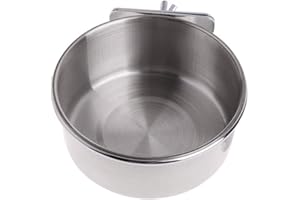 Anawakia Mangeoire à suspendre en acier inoxydable pour oiseaux, nourriture, eau, graines, perroquets, aras, gris du Gabon, perruches (S 10 cm)