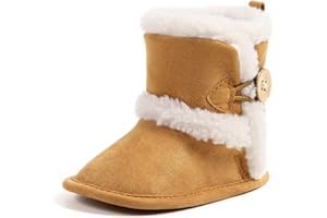 SEHFUPOYE Baby Winter Warme Schneestiefel Neugeborenes Baby Mädchen Jungen Weiche Sohle Knöpfe Fleece Stiefel Säugling Kleinkind Erste Walker Schuhe