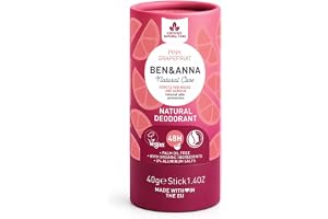 BEN & ANNA Pink GrapeFRUIT- Naturlig deodorant-pinne för män och kvinnor | Vegan och naturkosmetik | hållbar i papertube